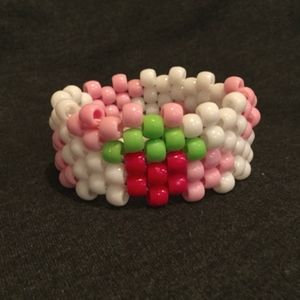 Strawberry cow Kandi Cuff